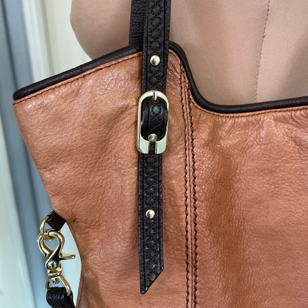 The Sak Tan Brown Leather Hobo Crossbody Shoulder Bag Bohemian Hippie - Picture 3 of 16